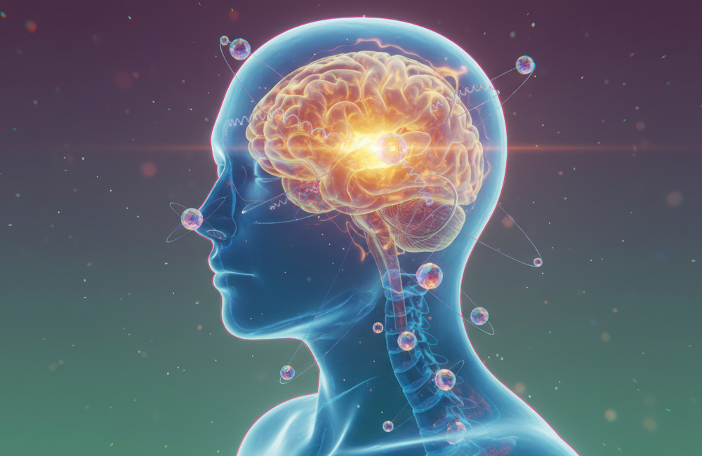 Illustration eines menschlichen Gehirns zur Erklärung von Epilepsie und epileptischen Anfällen