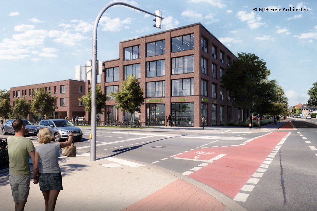 Außenansicht ZAR Gütersloh | Visualisierung "Spexarder Höfe": GJL+ Freie Architekten