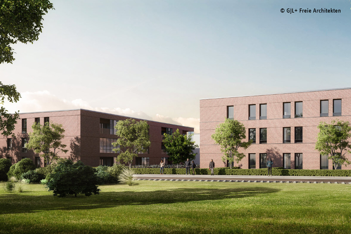 Außenansicht ZAR Gütersloh | Visualisierung "Spexarder Höfe": GJL+ Freie Architekten