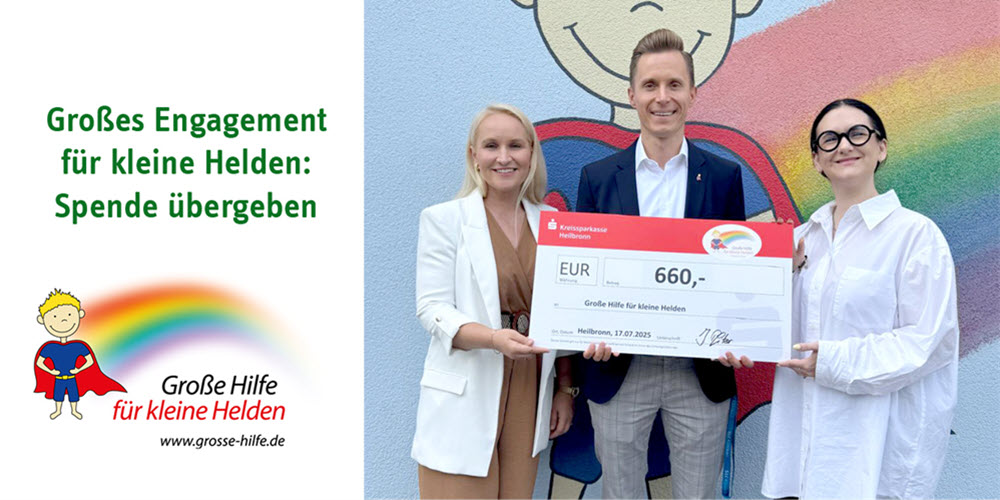 ZAR Heilbronn: Spende an die Stiftung "Große Hilfe für kleine Helden"
