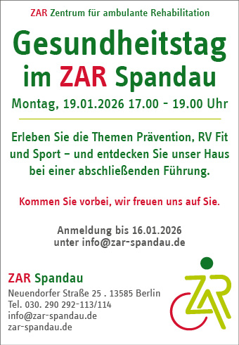 19.01.2026: Gesundheitstag im ZAR Spandau