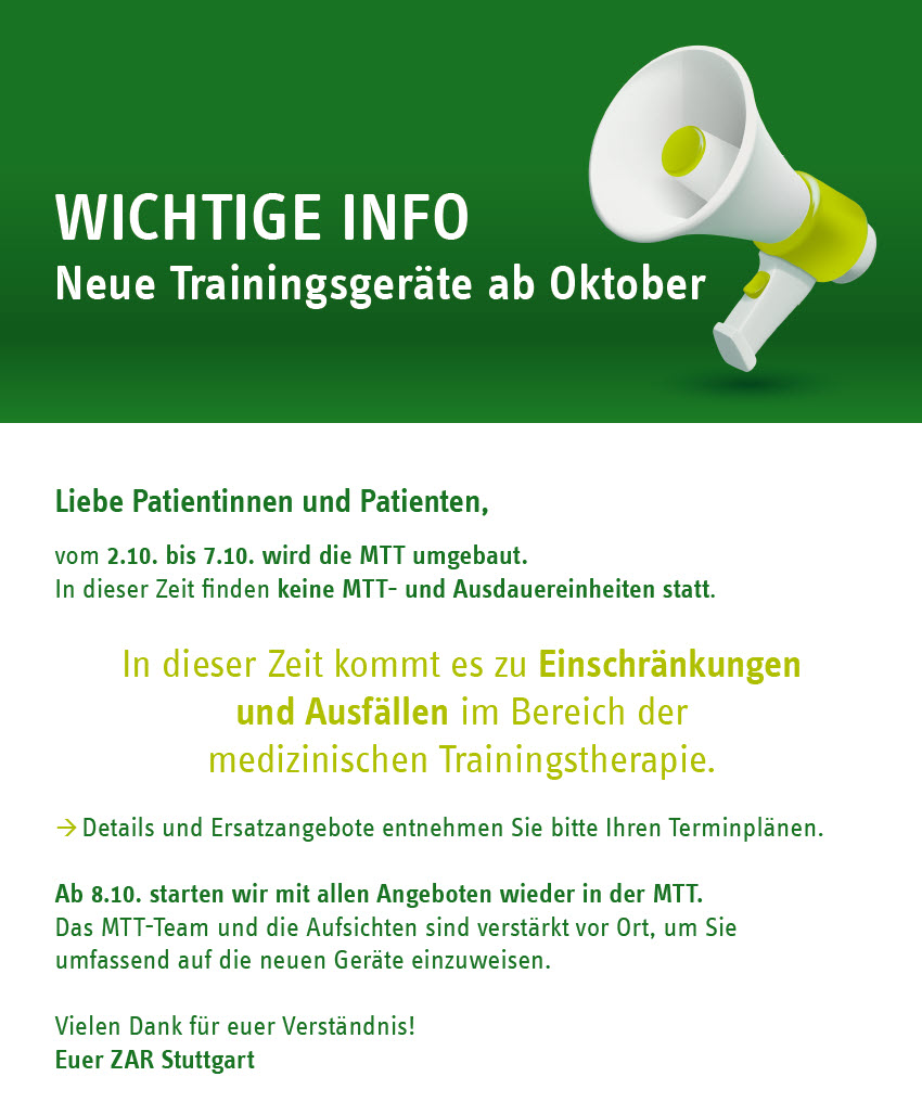 Pop-up: Umbau der MTT im ZAR Stuttgart