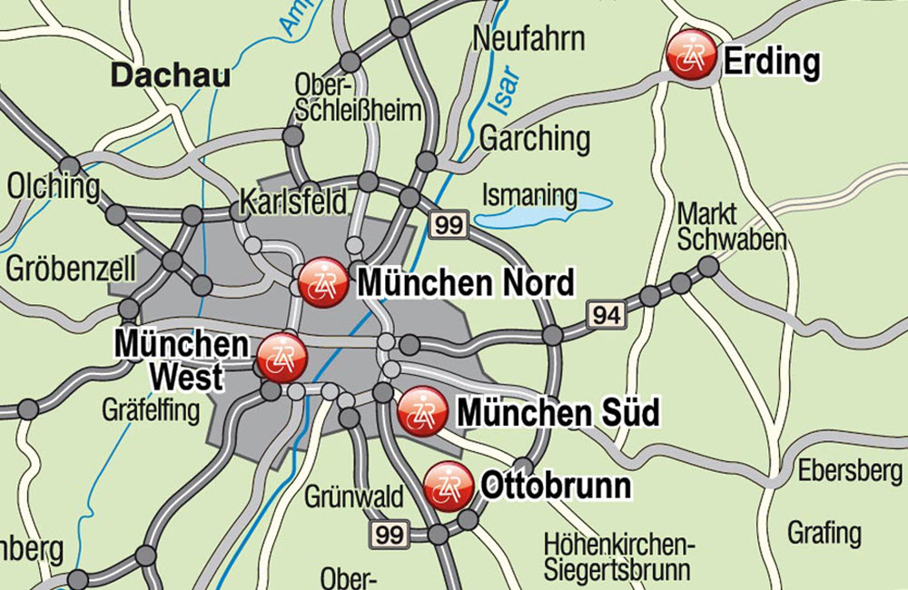 RV Fit in München: Unsere ZAR - 5 x für Sie in der Region!