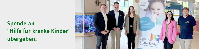Spende in Höhe von 5000 EUR für "Hilfe für kranke Kinder - Die Stiftung in der Uni-Kinderklinik Tübingen"