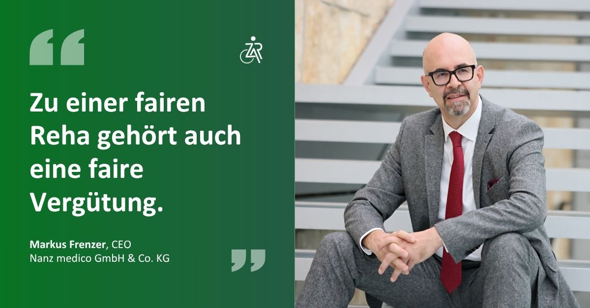 Markus Frenzer, CEO Nanz medico GmbH & Co. KG, im Gespräch zum 35. Reha-Kolloquium in Leipzig