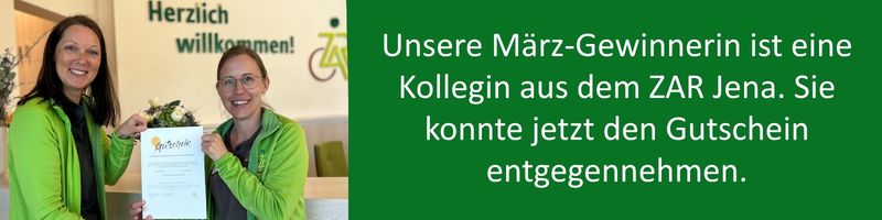 Wir freuen uns mit Maria Stahlberg aus Schkölen, März-Gewinnerin | 30 Jahre ZAR